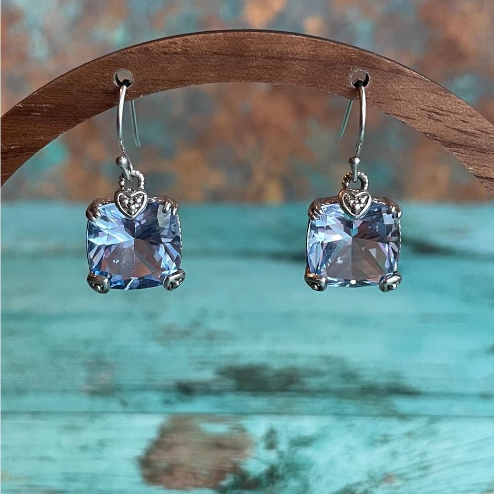Judith Ripka Sterling Silver Topaz Fontaine Earrings